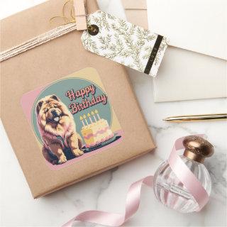 Chow Chow Dog Colorful  Square Sticker