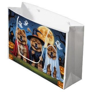 Chow Chow Dog Pumpkin Halloween Funny  Large Gift Bag