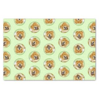 Chow Chow Painting Red Rough Cute Original Dog Art Tissue Paper
