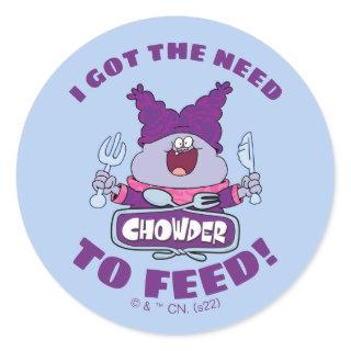 Chowder With Fork and Knife Classic Round Sticker