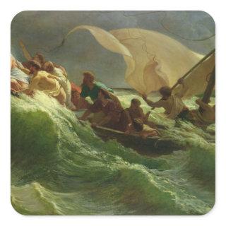 Christ Asleep in his Boat Square Sticker