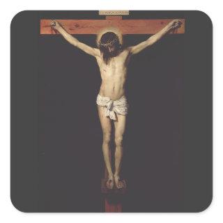 Christ Crucified by Diego Velazquez Square Sticker