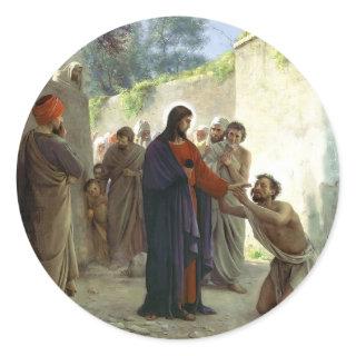 Christ Healing the Blind Man  Classic Round Sticker