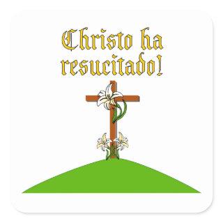 Christ is Risen Square Sticker