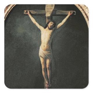 Christ on the Cross Square Sticker