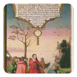 Christ teaching his disciples square sticker