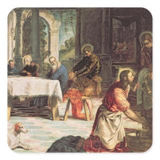 Christ Washing the Feet of the Disciples 2 Square Sticker