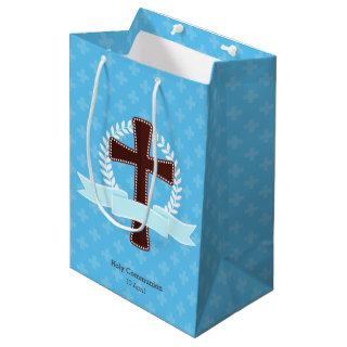 Christening * choose background color medium gift bag