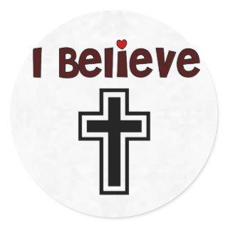 Christian Cross Classic Round Sticker