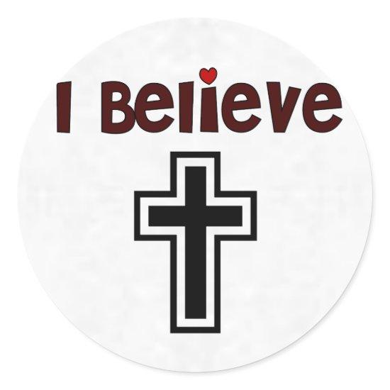 Christian Cross Classic Round Sticker