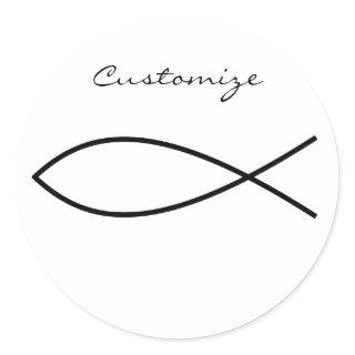 Christian Fish Symbol Ichthys Thunder_Cove Classic Round Sticker