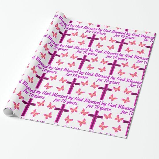CHRISTIAN PINK 70TH BIRTHDAY CROSS DESIGN
