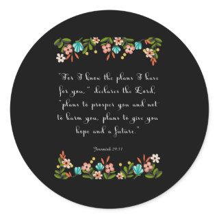 Christian Quote Art - Jeremiah 29:11 Classic Round Sticker