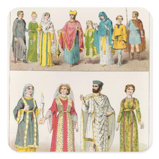 Christian Roman Dress Square Sticker