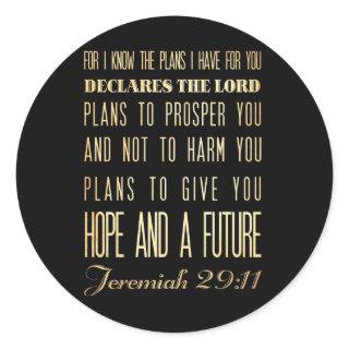 Christian Scriptural Bible Verse - Jeremiah 29:11 Classic Round Sticker