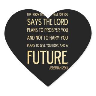 Christian Scriptural Bible Verse - Jeremiah 29:11 Heart Sticker