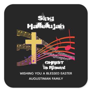 Christian SING HALLELUJAH CHRIST IS RISEN Easter Square Sticker