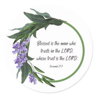 Christian Sticker Floral Design Jeremiah 17:7