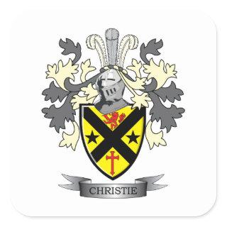 Christie Family Crest Coat of Arms Square Sticker