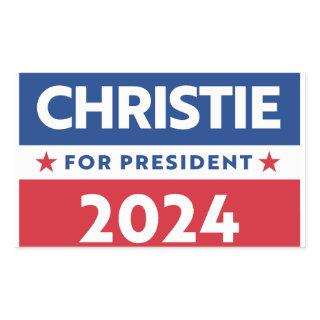 CHRISTIE FOR PRESIDENT 2024 RECTANGULAR STICKER