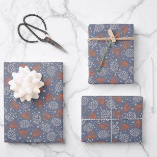 Christmas Abstract Drawing Pine Cones Pine Boughs  Sheets