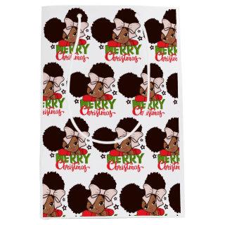Christmas Afro Girl Black kid christmas paper bags
