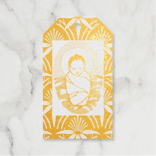 CHRISTMAS BABY JESUS GOLD Foil Gift Tag