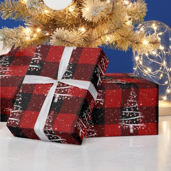 Christmas Baseball and Red Socks Tree On Plaid