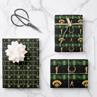 Christmas Baseball Player - Green Check  Sheets