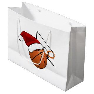 Christmas Basketball and Hoop Large Gift Bag
