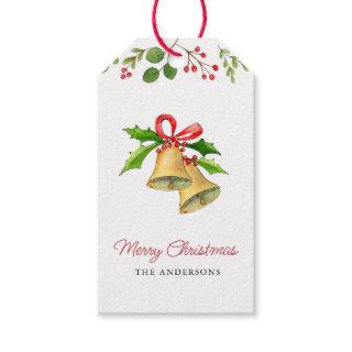 Christmas Bells with Red Bow Gift Tags