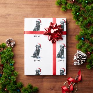 Christmas Black Lab Dog Santa Hat