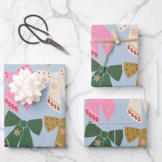 Christmas Bows Coquette Blue  Sheets
