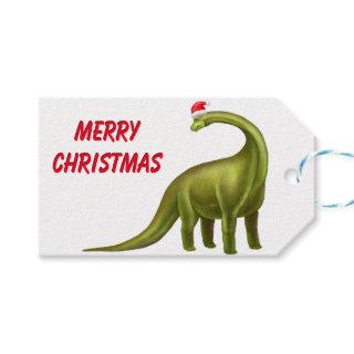 Christmas Brachiosaurus Dinosaur Gift Tags
