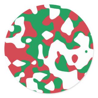 Christmas Camouflage Classic Round Sticker
