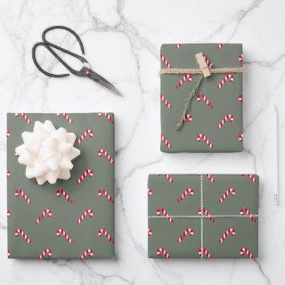 Christmas candy cane fir spruce green red cute  sheets