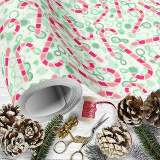Christmas-Candy Canes on Paisley Texture