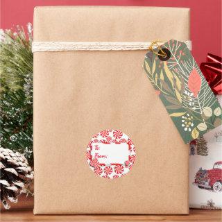 Christmas Candy w/Tag Classic Round Sticker