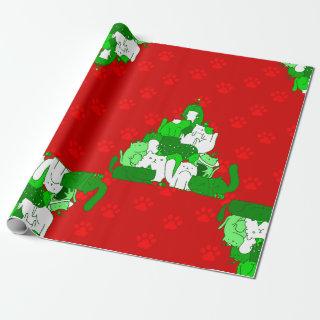 christmas cat tree paw print