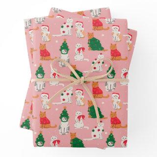 Christmas Cats in Festive Attire Pattern  Sheets