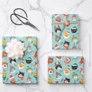 Christmas Cats in Holiday Sweaters Pattern  Sheets