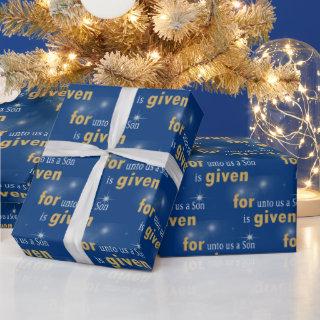 Christmas Christian Text On Blue
