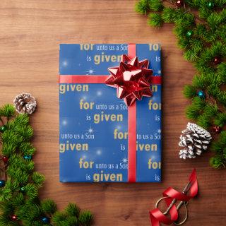 Christmas Christian Text On Blue