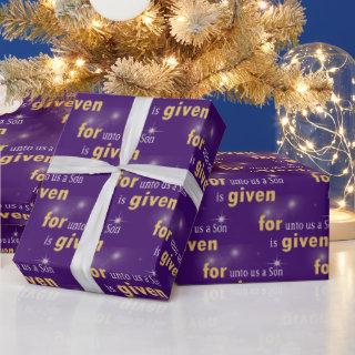 Christmas Christian Text On Purple