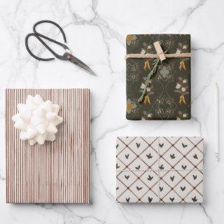 Christmas Collection | Stripe, Floral, Holly Wrapp  Sheets
