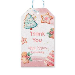 Christmas Cookie Two Sweet 2nd Birthday Gift Tags