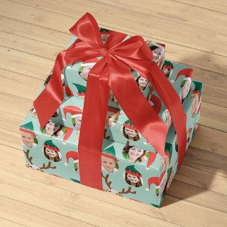Christmas Crew Six Photo Custom Gift Wrap