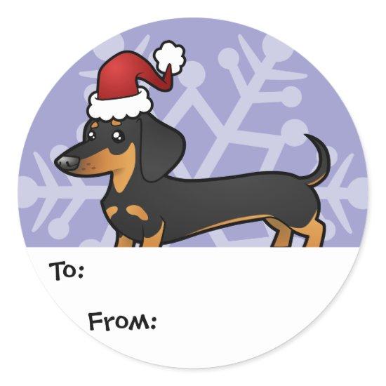 Christmas Dachshund Gift Tags (smooth coat)