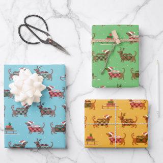 Christmas Dachshund  Set of 3