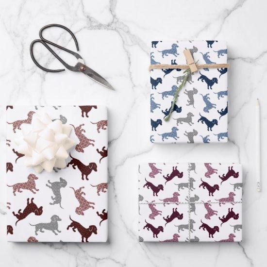 Christmas Dachshunds in Damask  Sheets